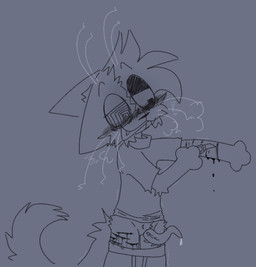 anthro blood blush bodily_fluids cutting femboy genital_fluids genitals gore knife_play leaking_precum looking_pleasured male penis precum self-harm solo tentacles pyr0tonic remmie_(pyr0tonic) domestic_cat felid feline felis mammal