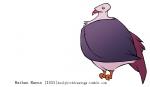 2015 ambiguous_gender avian beak biped bird cere_(anatomy) columbid digital_drawing_(artwork) digital_media_(artwork) eyes_closed feathered_wings feathers featureless_feet feet feral folded_wings full-length_portrait jamminbison pigeon pink_beak pink_pigeon portrait purple_tail purple_wings side_view simple_background solo standing tail tail_feathers text toony url white_background winged_arms wings