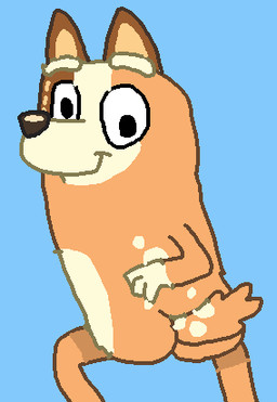 anthro butt female solo nickjrbunniesfan bluey_(series) chilli_heeler australian_cattle_dog canid canine canis cattledog domestic_dog herding_dog mammal pastoral_dog low_res