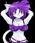 alpha_channel anime_style anthro big_breasts breasts clothing domestic_cat felid feline felis female low_res mairusu-paua mammal panties solo tail thong underwear