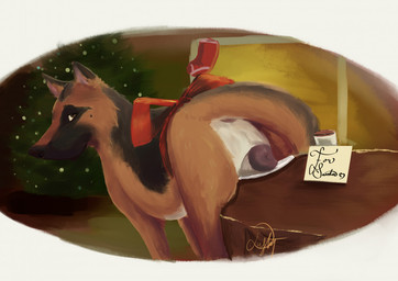anatomically_correct anatomically_correct_anus anatomically_correct_genitalia anatomically_correct_vulva animal_genitalia animal_vulva anus black_body black_fur black_nose bow_ribbon brown_eyes butt canine_genitalia canine_vulva christmas_decorations christmas_lights christmas_tree clothing container cup detailed_background female feral fur furniture genitals heart_symbol holidays legwear looking_at_viewer note plant plump_labia presenting presenting_anus presenting_hindquarters presenting_vulva raised_tail solo stockings table tail tail_aside tan_body tan_fur text tree vulva white_body white_fur a_dusty_wolf christmas galaxy_(tiquana) canid canine canis domestic_dog german_shepherd herding_dog mammal pastoral_dog 2021 digital_drawing_(artwork) digital_media_(artwork) english_text signature