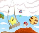 blue_sky citrus_tree cloud fruit_tree galaxy hive orange_leaves orange_tree planet plant rope sky space star swing tree wood parooty mario_bros nintendo super_mario_galaxy luma toad_(mario) 6:5 absurd_res hi_res