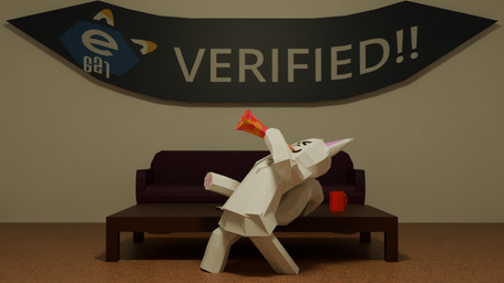 ambiguous_gender anthro celebrating e621_logo eyes_closed fur solo standing white_body white_fur frigid_69 e621 felid feline mammal 16:9 3d_(artwork) digital_media_(artwork) hi_res widescreen
