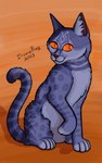 ambiguous_gender feral fur grey_body grey_fur orange_background orange_eyes raised_leg simple_background solo spots stripes insaneproxy_(artist) domestic_cat felid feline felis mammal rosetted_tabby tabby_cat absurd_res hi_res