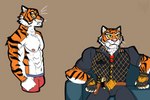 anthro boxers_(clothing) bulge clothing male solo underwear yellow_eyes shadydaone epic_games fortnite oscar_(fortnite) felid feline mammal pantherine tiger carnivore 3:2 hi_res