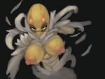 2017 4:3 accelgor areola big_areola big_breasts big_nipples black_background breasts erect_nipples exposed_breasts female generation_5_pokemon grey_body hi_res huge_areola huge_breasts huge_nipples humanoid looking_at_viewer nintendo nipples not_furry orange_body orange_skin penlink pink_nipples pokemon pokemon_(species) pokemorph shiny_pokemon simple_background solo yellow_body yellow_skin