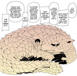 claws duo english_text human mammal pangolin pipe sanzo scales tape text translated

Rating: Safe
Score: 11
User: MidoriTranslates
Date: January 04, 2016