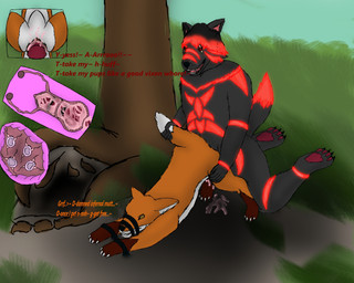 abdominal_bulge anatomically_correct anatomically_correct_feral anatomically_correct_genitalia anatomically_correct_vulva animal_genitalia animal_penis animal_vulva anthro anthro_on_feral anthro_penetrating anthro_penetrating_feral bestiality bestiality_impregnation bodily_fluids canine_genitalia canine_penis canine_vulva cervical_penetration cum cum_from_vagina cum_in_uterus cum_in_vagina cum_inside dialogue duo erection excessive_cum excessive_genital_fluids female female_penetrated feral feral_penetrated forced from_behind_position genital_fluids genitals impregnation internal interspecies interspecies_impregnation knot knotted_penis knotting low-angle_view male male/female male_penetrating male_penetrating_female muzzle_(object) muzzled penetration penile penile_penetration penis penis_in_vagina rape sex size_difference smaller_penetrated submissive submissive_feral uterus vaginal vaginal_knotting vaginal_penetration vulva valus_shadewalker valus_shadewalker_(valus_shadewalker) canid canine canis fox mammal wolf 5:4 hi_res
