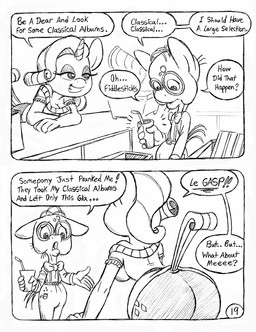 anthro big_butt bow_tie butt clothed clothed_anthro clothed_female clothed_male clothing comb_over container cup cutie_mark dialogue duo eyelashes eyewear female fully_clothed fully_clothed_anthro fully_clothed_female fully_clothed_male glass glass_container glass_cup glasses horn male presenting presenting_hindquarters speech_bubble suspenders tail text unicorn_horn water whiskers circe_(artist) friendship_is_magic hasbro my_little_pony mythology mr._waddle_(mlp) rarity_(mlp) earth_pony equid equine horse mammal mythological_creature mythological_equine pony unicorn comic english_text monochrome