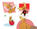 anthro apple bat_wings biped clothed clothing food fruit fur looking_at_viewer looking_back male membrane_(anatomy) membranous_wings muscular muscular_anthro orange_body orange_fur plant rear_view simple_background solo wings mimic12455 chikn_nuggit onyn_ring_(chikn_nuggit) bat eastern_red_bat mammal hi_res