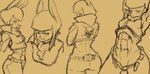 abs annoyed anthro female group muscular muscular_female kaizooki carolina_gemalco_(kaizooki) lagomorph leporid mammal rabbit hi_res