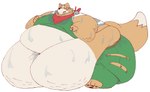 4_fingers anthro belly big_belly biped bodily_fluids clothed clothing dipstick_tail fingers fur green_clothing huge_belly kerchief male markings morbidly_obese morbidly_obese_anthro morbidly_obese_male neckerchief obese obese_anthro obese_male open_mouth overweight overweight_anthro overweight_male red_kerchief red_neckerchief simple_background solo sweat tail tail_markings toony torn_clothing white_background ambergate nintendo star_fox fox_mccloud canid canine fox mammal 2019 digital_media_(artwork)