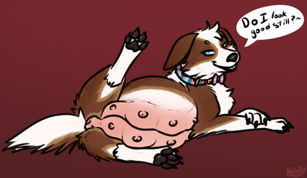 animal_genitalia animal_vulva bedroom_eyes belly big_belly butt canine_genitalia canine_vulva female female_feral feral fur genitals half-closed_eyes inviting looking_at_viewer multi_nipple multi_teat narrowed_eyes nipples pregnant pregnant_female pregnant_feral presenting presenting_hindquarters quadruped raised_leg seductive showoff simple_background smile smirk solo spread_legs spreading tail teats vulva conditional_dnp heliofox moxxie_(snowyjays) canid canine canis domestic_dog mammal digital_media_(artwork) hi_res