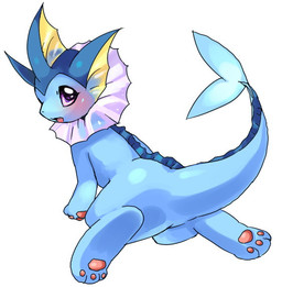 3_toes ambiguous_feral ambiguous_gender blue_body blush chibi eyelashes feet feral kemono leaning leaning_forward looking_at_viewer looking_back looking_back_at_viewer open_mouth pawpads paws purple_eyes rear_view semi-anthro simple_background solo spread_legs spreading tailbutt toes white_background suppainu nintendo pokemon eeveelution generation_1_pokemon pokemon_(species) vaporeon 2008 cool_colors digital_media_(artwork) shaded