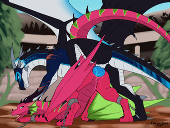 ankle_cuffs ass_up back_spikes bdsm big_knot black_body black_scales blue_penis bondage bound chained_to_floor cuff_(restraint) duo female feral feral_on_feral feral_penetrated feral_penetrating feral_penetrating_feral fin genitals handcuffed handcuffs head_fin intraspecies knot long_neck long_tail male male/female membrane_(anatomy) membranous_wings metal_cuffs neck_spikes open_mouth penetration penile penile_penetration penis penis_in_vagina red_body red_scales restraints scales sex spiked_tail spikes spikes_(anatomy) submissive submissive_female submissive_feral tail tongue tongue_out vaginal vaginal_penetration wings dreyk-daro european_mythology mythology wings_of_fire prismatic_(the_real_pyrite) dragon mythological_creature mythological_scalie rainwing_(wof) scalie western_dragon 4:3 absurd_res hi_res
