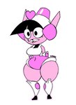 anthro armor clothed clothing cosplay female headgear headwear heart_symbol helmet pink_body simple_background solo standing thick_thighs tongue tongue_out toony white_background wide_hips rexon02 epic_games fortnite mighty_switch_force! wayforward cuddle_team_leader patricia_wagon crossover hi_res