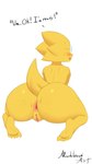 anthro anus big_butt blush blush_lines bodily_fluids butt butt_focus curvy_figure dialogue eyewear feet female freckled_butt freckled_shoulders freckles genitals glasses glistening glistening_body glistening_butt glistening_scales glistening_skin huge_butt huge_hips huge_thighs humanoid_feet humanoid_genitalia humanoid_vulva looking_away nerd pink_anus plantigrade plump_labia presenting presenting_anus presenting_hindquarters presenting_vulva rear_view scales short_tail simple_background slightly_chubby slightly_chubby_anthro slightly_chubby_female solo sweat sweatdrop sweaty_butt sweaty_face tail talking_to_viewer text thick_tail thick_thighs toes vulva white_background wide_hips yellow_body yellow_butt yellow_feet yellow_legs yellow_pussy yellow_scales yellow_skin marbleous undertale_(series) alphys boss_monster_(undertale) lizard reptile scalie 9:16 hi_res
