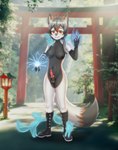 anthro balls breasts genitals gynomorph intersex knot nipples piercing solo caylleen ion_(ion-yggdrasil) canid canine fox mammal absurd_res hi_res