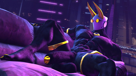 abs balls big_penis black_body city cityscape eyewear feet foreskin furniture genitals gold_accessory gold_legband gold_nails gold_penis_tip half-erect horn humanoid_genitalia humanoid_penis machine male muscular muscular_humanoid muscular_male not_furry nude pecs penis resting sitting sofa solo spread_legs spreading sunglasses rayhuma haydee_(game) raydee_(rayhuma) humanoid robot robot_humanoid 2024 3d_(artwork) better_version_at_paywall digital_media_(artwork) source_filmmaker_(artwork)
