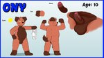 anthro balls belly blue_border border genitals humanoid_genitalia humanoid_penis male musk musk_clouds musky_balls nude penis presenting solo young onykr ony canid canine canis domestic_dog mammal 16:9 hi_res model_sheet widescreen