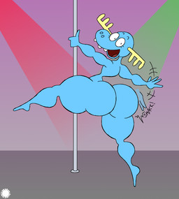 4_fingers anthro antlers big_butt blue_body bubble_butt butt butt_slap crossbar_emanata curvy_figure dancing emanata eyelashes femboy fingers flash_emanata horn logo looking_at_viewer male one_leg_up onomatopoeia open_mouth open_smile pole pole_dancing raised_leg slap slapping_own_butt slapping_self small_waist smile solo sound_effects text thick_thighs thatdawgmurray happy_tree_friends lumpy_(htf) deer mammal moose new_world_deer aliasing artist_logo artist_name digital_media_(artwork) hi_res signature
