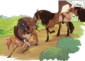 anal animal_genitalia animal_penis animal_vulva antlers anus ball_ring balls battle_jacket bisexual bisexual_male bodily_fluids brown_body brown_fur butt clitoris clothed clothed_feral clothing cloven_hooves detailed_background equine_genitalia equine_vulva eye_roll eyes_closed female female_feral female_penetrated feral feral_on_feral feral_penetrated feral_penetrating feral_penetrating_feral from_behind_position fully_sheathed fur genitals group group_sex hooves horn interspecies jacket leather leather_clothing leather_jacket leather_topwear looking_pleasured male male/female male/male male_feral male_penetrating male_penetrating_female male_rimmed male_rimming male_rimming_male mixed_sandwich_position oral outside_sex penetrating_while_rimmed penetration penile penile_penetration penis penis_in_vagina perching_position quadruped rimmed_while_penetrating rimming sex sheath sweat teats threesome tongue tongue_out topwear trio unguligrade vaginal vaginal_penetration vein veiny_balls vulva shebeast feronen deer equid equine horse mammal 2026 digital_media_(artwork) hi_res
