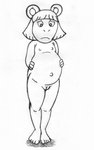 anthro female flat_chested genitals loli navel nipples nude pregnant pussy solo underage_pregnancy young young_anthro young_female reddragonkan arthur_(series) d.w._read aardvark mammal expecting monochrome