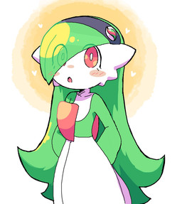 accessory blush female hair hair_accessory hair_over_eye hairband hands_behind_back humanoid_pointy_ears long_hair looking_up pointy_ears solo toony melfunnysmell nintendo pokemon gaba_(melfunnysmell) gardevoir generation_3_pokemon humanoid pokemon_(species) hi_res