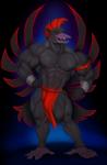 anthro bottomwear bulge clothed clothing feet loincloth male muscular muscular_anthro muscular_male open_mouth pecs smile solo standing talons teeth toes topless justmegabenewell babylonian_mythology data_east middle_eastern_mythology mutant_fighter mythology pazuzu avian bird deity hi_res