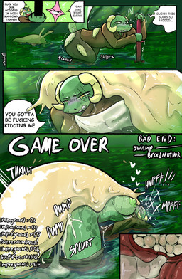 animal_genitalia anthro anthro_on_feral asphyxiation bad_end bestiality bodily_fluids breasts clothed clothing cum cum_inside dialogue duo egg erection female female_penetrated feral feral_penetrating forced genital_fluids genitals group horn internal internal_vaginal kissing male male/female male_penetrating male_penetrating_female melee_weapon nipples oviposition penetration penile penile_penetration penis profanity rape sex slime speech_bubble sweat tail tears text vaginal vaginal_penetration weapon yellow_eyes brradett instant_loss_2koma lernie_(brradett) love_goddess_(brradett) aquatic aquatic_gastropod gastropod mollusk scalie slug absurd_res colored comic digital_media_(artwork) english_text hi_res