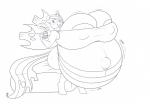 anthro areola belly big_belly big_breasts blush breast_expansion breasts butt cleavage clothed clothing expansion female fun_paste hair horn huge_belly huge_breasts hyper hyper_belly hyper_breasts inflation navel nipples overweight overweight_anthro overweight_female simple_background solo wings badgerben friendship_is_magic hasbro my_little_pony cyanne fan_character arthropod changeling mammal absurd_res digital_media_(artwork) hi_res