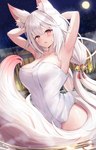 big_breasts blush breasts female hair hot_spring moon night partially_submerged pink_eyes sky solo towel towel_only water white_hair sakura_ani animal_humanoid canid canid_humanoid canine canine_humanoid fox_humanoid humanoid mammal mammal_humanoid 2024