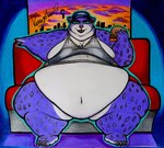 anthro barefoot belly big_belly burger claws clothing double_chin fat_rolls feet female flabby_arms food furniture holding_burger holding_food holding_object lips looking_at_viewer morbidly_obese navel obese obese_anthro obese_female on_sofa overweight overweight_anthro overweight_female paws shirt sitting sitting_on_sofa slob sofa solo tank_top thick_thighs tight_clothing toe_claws topwear wide_hips rainymoon9 dreamworks the_bad_guys the_bad_guys_2 kitty_kat_(bad_guys) felid mammal pantherine snow_leopard hi_res traditional_media_(artwork)