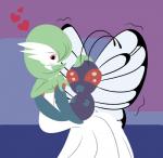 duo female heart_symbol on_lap petting sitting_on_lap mikaila_turkleson nintendo pokemon g_(madhouse) arthropod butterfree gardevoir generation_1_pokemon generation_3_pokemon insect mammal pokemon_(species) hi_res