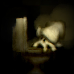 ambiguous_gender bathroom black_eyes dark looking_at_viewer solo toilet what hasukii aquatic cephalopod mollusk 1:1 monochrome sepia
