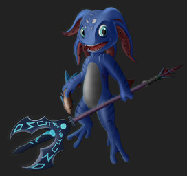 3_fingers 3_toes ambiguous_gender anthro arm_markings biped blue_body blue_markings duo fangs featureless_crotch feet feral fin fingers green_eyes grey_body holding_object holding_weapon leg_markings looking_at_viewer male markings multicolored_body nude nude_anthro nude_male open_mouth pseudo_hair red_body red_tongue staff standing teeth tentacle_hair tentacles toes tongue weapon white_body white_markings wielding_weapon meraence league_of_legends riot_games tencent fizz_(lol) aquatic fish yordle 2013 digital_media_(artwork) hi_res