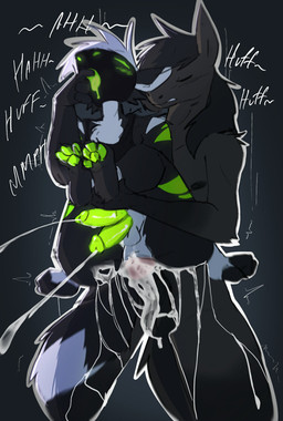 2_penises anal anal_penetration animal_genitalia animal_penis anthro balls big_penis bodily_fluids butt carrying_another carrying_partner carrying_position cum cum_drip cum_from_ass cum_in_ass cum_inside cum_on_balls cum_on_leg cum_on_own_balls cum_on_own_leg cum_on_own_legs cum_on_self cum_overflow cum_while_penetrated cumshot diphallism dripping duo ejaculation equine_genitalia equine_penis finger_in_mouth genital_fluids genitals green_penis huge_penetration huge_penis knot knotted_penis machine male male/male medial_ring multi_cumshot multi_erection multi_genitalia multi_penis pawpads paws penetration penis precum precum_drip presenting presenting_balls presenting_hindquarters rough_sex sex sheath stand_and_carry_position standing standing_sex suspension vertical_diphallism boyzartwork bing_(toaster_bing) equid equine horse mammal protogen hi_res