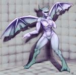 athletic athletic_female athletic_humanoid breasts claws clitoris female genitals membrane_(anatomy) membranous_wings monster_girl_(genre) not_furry nude padded_walls pussy solo wings aogami thrill_kill marukka demon humanoid monster 2015 hi_res