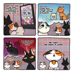 dialogue drinking female feral fur group hair male milk open_mouth smile superstition tail text trio young young_feral young_male kashicats bru_(kashicats) butter_(kashicats) cali_(kashicats) domestic_cat felid feline felis mammal 1:1 comic digital_media_(artwork) english_text
