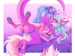 anthro anthro_on_anthro anthro_penetrated anthro_penetrating anthro_penetrating_anthro anus bdsm big_breasts bondage bound breasts butt collar duo female female/female female_penetrated fur genitals hair horn looking_pleasured nipples nude paws peach_(shelly_tar) penetration pink_body pink_fur pink_nose pink_pussy pink_tongue purple_body pussy restraints rope rope_bondage rope_harness sex strapon strapon_in_pussy teeth tongue tongue_out vaginal vaginal_penetration shelly_tar mythology violet_(shelly_tar) canid canine canis dragon eastern_dragon fox mammal mythological_creature mythological_scalie scalie