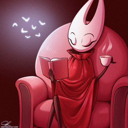 anthro armchair black_arms black_background black_hands black_legs book calm chair cloak clothed clothed_anthro clothed_female clothing container cup eyebrows eyelashes eyes_closed female female_anthro furniture holding_book holding_container holding_cup holding_object holding_tea_cup horn light red_cloak red_clothing red_sofa shadow simple_background sitting sitting_on_armchair skinny_anthro skinny_female sofa solo steaming_cup tea_cup text white_horn unnotablejulz hollow_knight_(franchise) team_cherry hornet_(hollow_knight) ambient_arthropod ambient_firefly ambient_insect arthropod 1:1 2025 artist_name dated english_description hi_res lighting signature