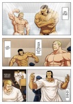 abs biceps blonde_hair clothing facial_hair hair male muscular mustache pecs text uniform zelo_lee fullmetal_alchemist darius_(fullmetal_alchemist) heinkel_(fullmetal_alchemist) human mammal comic english_text translated