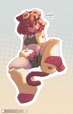 athletic_wear backlighting bell bell_necklace black_nose blush blush_stickers blushing_at_viewer bottomwear bra brown_body brown_fur choker choker_bell clothing eyewear feet fiddling finger_fetish finger_in_mouth finger_lick finger_play finger_suck fingers fur goggles gym_bottomwear gym_shorts hand_on_crotch hand_on_leg hand_on_thigh jewelry licking light looking_at_viewer mechanical_leg mechanical_legs necklace paws playing_with_string prosthetic prosthetic_arm prosthetic_leg prosthetic_limb raised_leg shorts simple_background sitting sports_bra sportswear spread_legs spreading sucking tail tan_body tan_fur tongue underwear amazinky gameoverse glitch_productions kit_bodega domestic_cat felid feline felis mammal alternate_version_at_paywall alternate_version_at_source hatching_(art) hi_res lighting shaded