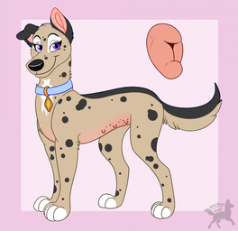anatomically_correct anatomically_correct_genitalia anatomically_correct_vulva animal_genitalia animal_vulva black_body black_fur black_nose black_spots blue_collar canine_genitalia canine_vulva collar eyebrows eyelashes female feral fur genitals looking_at_viewer markings monotone_genitals multi_nipple nipples paws pink_inner_ear pink_nipples pink_vulva purple_eyes quadruped simple_background smile smiling_at_viewer solo spots spotted_body spotted_fur standing text vulva little_bean_art canid canine canis dalmatian domestic_dog german_shepherd herding_dog husky hybrid mammal nordic_sled_dog pastoral_dog spitz 2021 dated digital_drawing_(artwork) digital_media_(artwork) english_text hi_res
