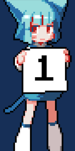 animated_gif blue_hair counter_catgirl female hair holding_object number sign simple_background solo transparent_background kusaka_kokage third-party_edit animal_humanoid felid feline humanoid mammal alpha_channel animated digital_media_(artwork) pixel_(artwork) short_playtime