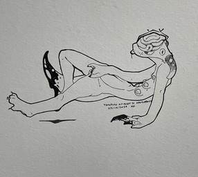 absolutekan anthro barely_visible_genitalia bodily_fluids breasts female genitals masturbation solo alien humanoid hi_res