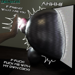 ambiguous_gender animal_genitalia animal_penis anthro autopenetration balls black_balls black_body butt canine_genitalia canine_penis coming_out_of_monitor coming_out_of_phone computer dialogue duo electronics faceless_character forced_autopenetration genitals gynomorph impact_lines inside intersex knot masturbation non-euclidean_masturbation non-euclidean_sex penetration penis phone portal_sex sex static stuck stuck_knot text thinking_with_portals teknotyk da.nilkaz_(modeler) scp_foundation scp-1471-a scp-1471-a_(da.nilkaz) canid canine human malo mammal 1:1 3d_(artwork) blender_(artwork) digital_media_(artwork) english_text hi_res watermark