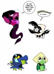 afro alternate_species black_hair blue_hair dialogue eyewear fur green_body green_skin hair muscular purple_body purple_fur simple_background sunglasses text white_background white_body white_fur unknown_artist cartoon_network steven_universe undertale undertale_(series) aaron_(undertale) centipeetle garnet_(steven_universe) lapis_lazuli_(steven_universe) peridot_(steven_universe) temmie_(undertale) woshua alien alien_humanoid amphibian anatid anseriform avian bird canid canine duck equid equine fish frog froggit gem_(species) gem_fusion horse humanoid hybrid lapis_lazuli_(gem_species) mammal marine monster nephrite_(gem_species) peridot_(gem_species) seahorse syngnathid syngnathiform tem crossover english_text