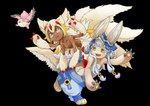 ambiguous_gender anthro clothed clothing feathered_wings feathers female feral group hat headgear headwear sharp_teeth teeth topless trio wings hetanari made_in_abyss faputa meinya nanachi humanoid narehate absurd_res alpha_channel hi_res