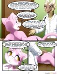 2020 bed butt colored comic darkmirage dialogue digital_media_(artwork) doctor duo english_text female fur furniture hi_res horn nude quetzalli_(character) redoxx reptile scalie text zaos_(anidra)